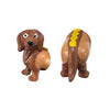 Porta maíz Outset, diseño de perro salchicha, juego de 4 asas para maíz de perro