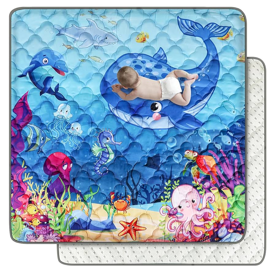 Tapete de bebé para piso, tapete prémium de 50 x 50 pulgadas