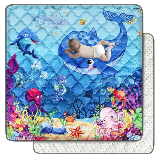 Tapete de bebé para piso, tapete prémium de 50 x 50 pulgadas