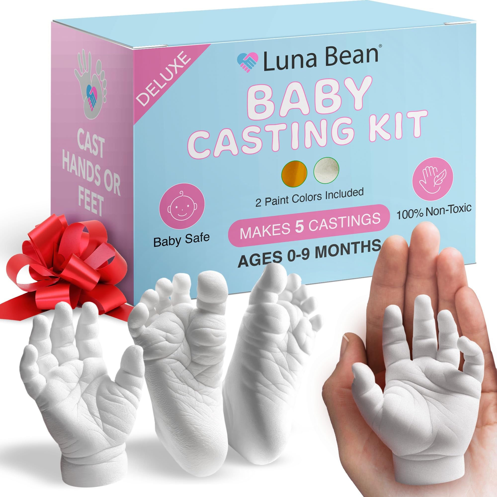 Luna Bean Deluxe - Kit de fundición a mano para recuerdo de bebé - Kit de fundición a mano