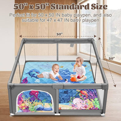 Tapete de bebé para piso, tapete prémium de 50 x 50 pulgadas