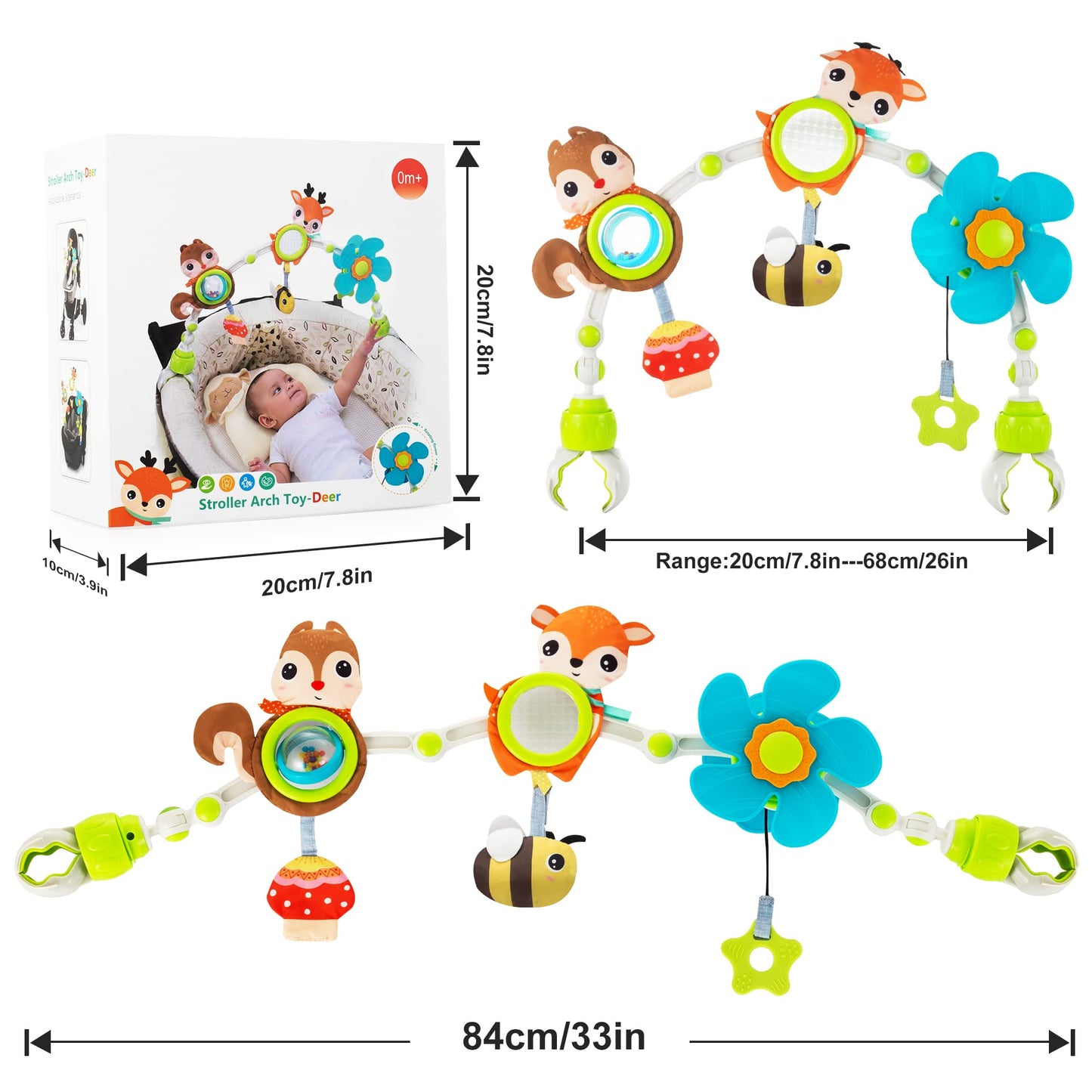 Juguetes de moisés ajustable para bebés y niños pequeños