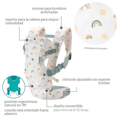 Infantino Flip - Portabebés convertible 4 en 1, ajustable, porteo ergonómico