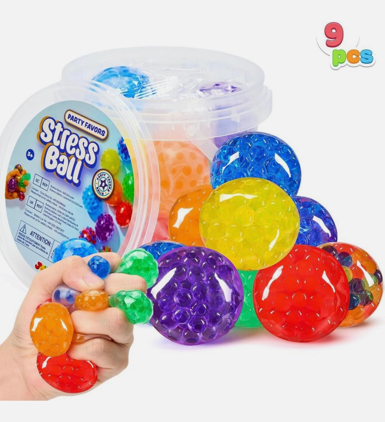 Mini Stress Ball Toys paquete de 9 juguetes fidget