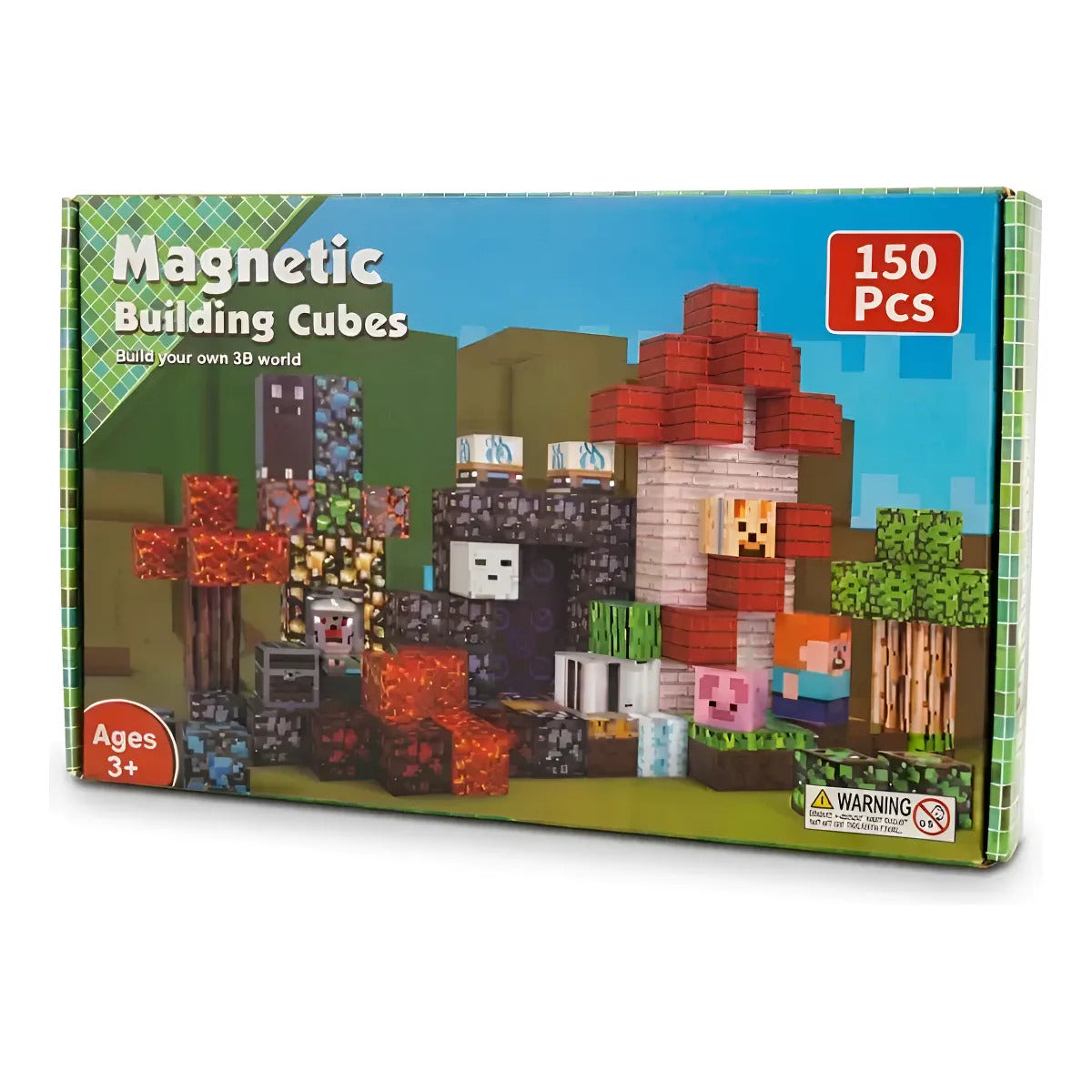 Bloques Magneticos Cubo Para Armar Tipo Minecraft 150 Piezas