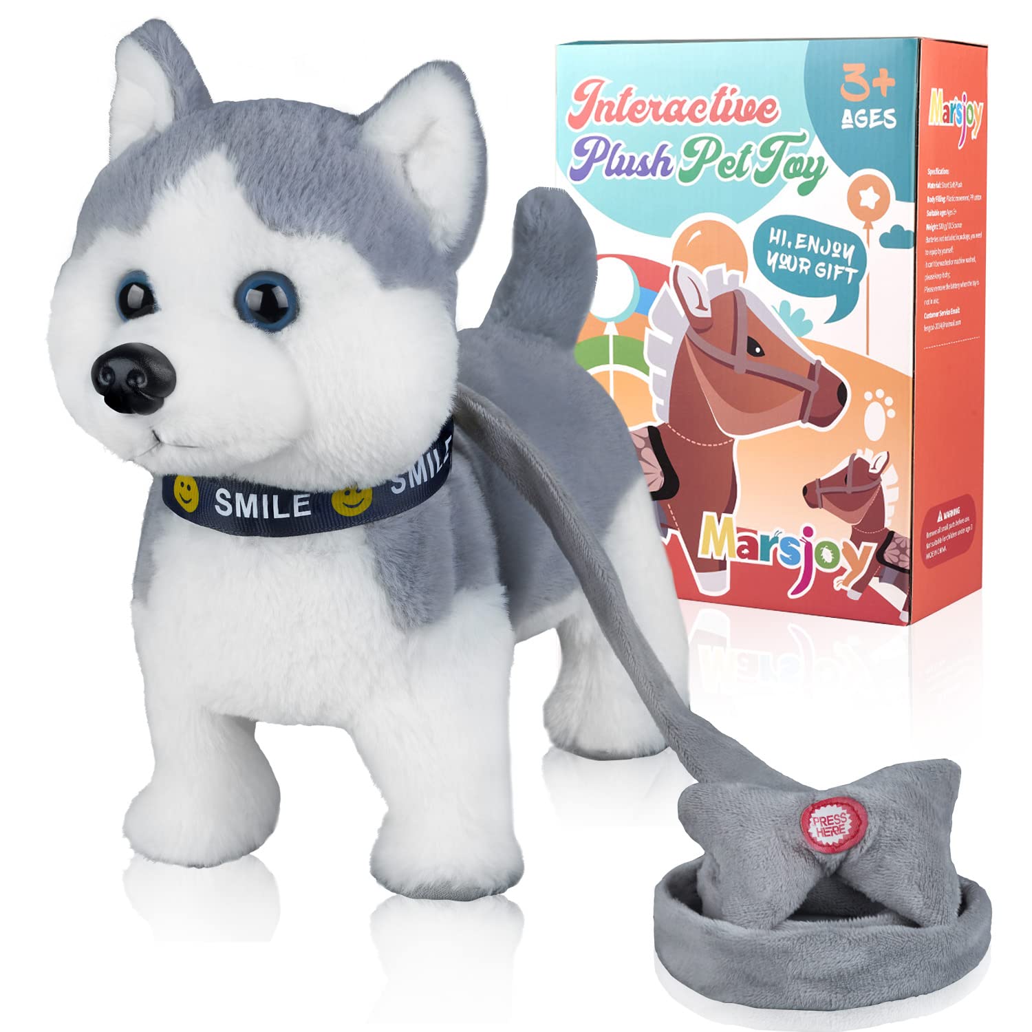 Husky - Juguete para perro que camina y ladra con correa de control