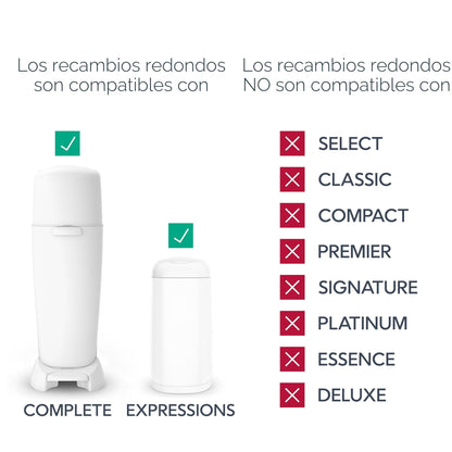 Paquete de recarga redonda Diaper Genie Essentials de 3