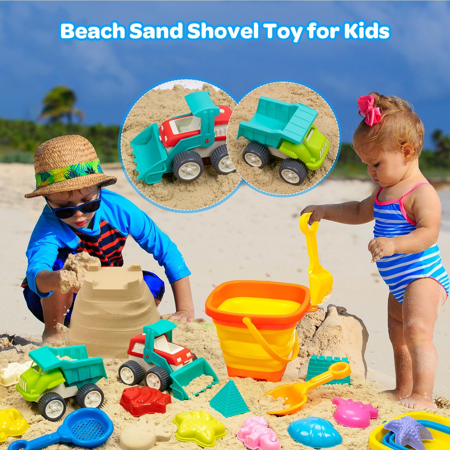 Juguetes de arena de playa para niños FW- 2cars