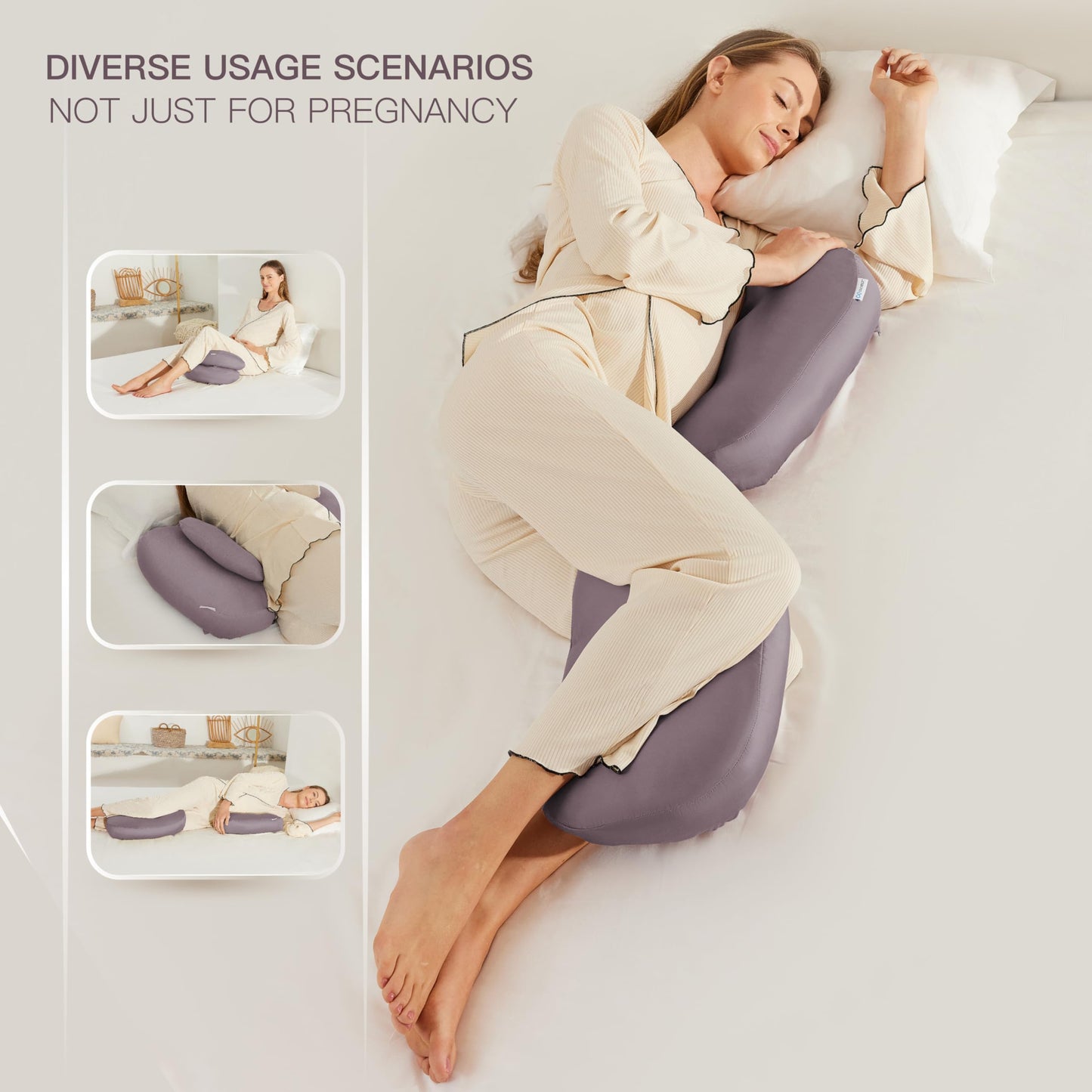 Almohada de embarazo COZYREST, ajustable y con forma de mariposa