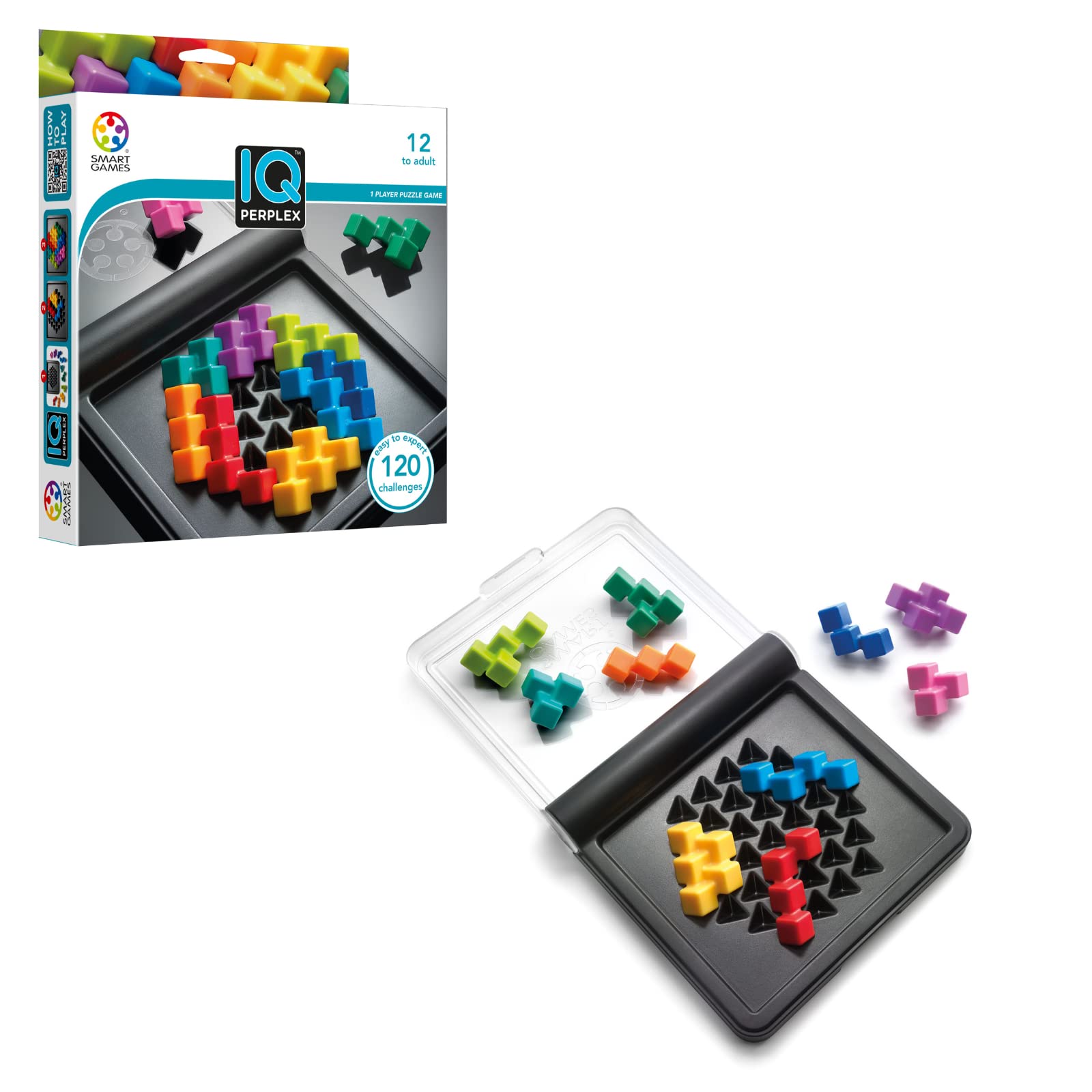 Juego de rompecabezas de viaje SmartGames IQ Perplex con 120 desafíos
