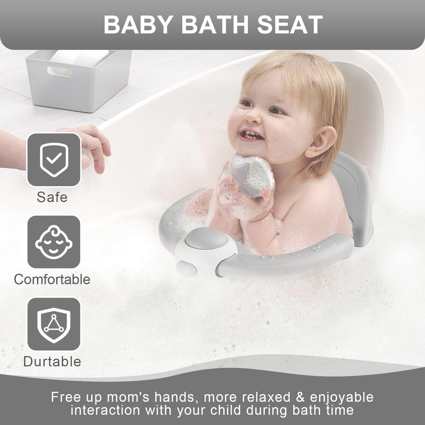 Asiento de baño para bebés de 6 a 24 meses