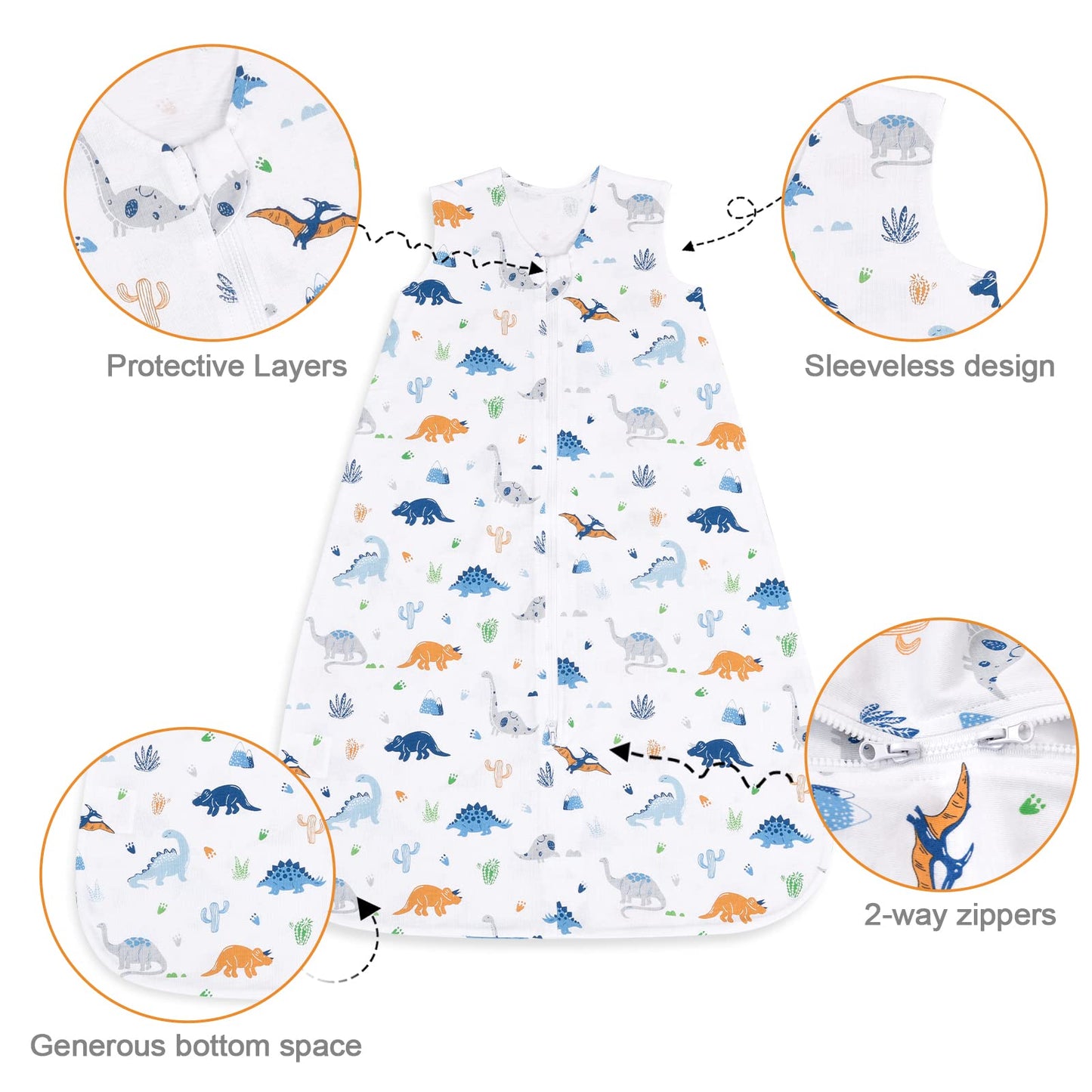 david's kids Saco de dormir 100% algodón para bebé de 18 a 24 meses