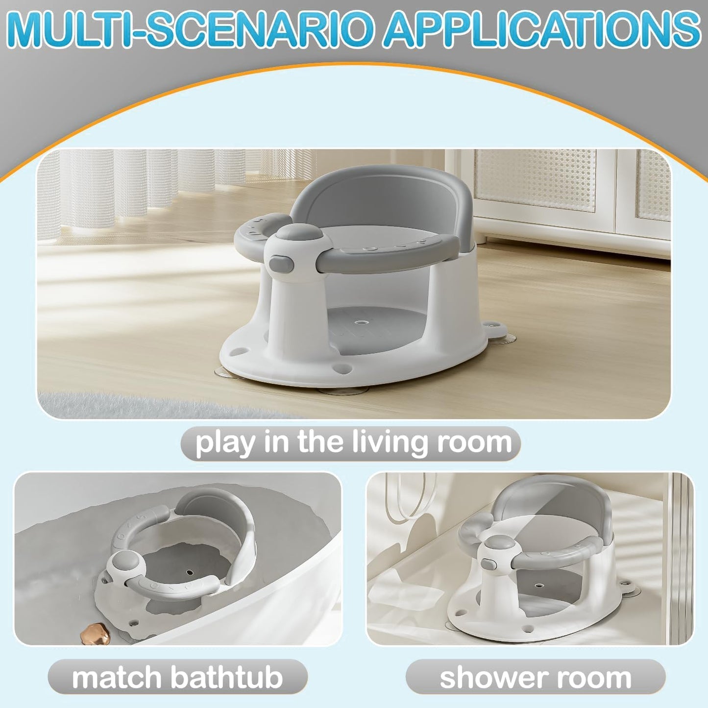 Asiento de baño para bebés de 6 a 24 meses