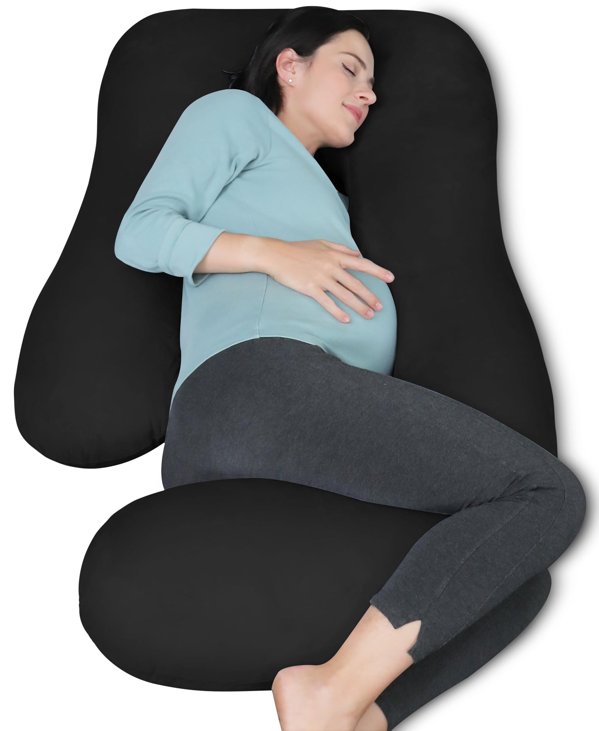 Almohadas de embarazo y maternidad de cuerpo completo para dormir, en forma de U