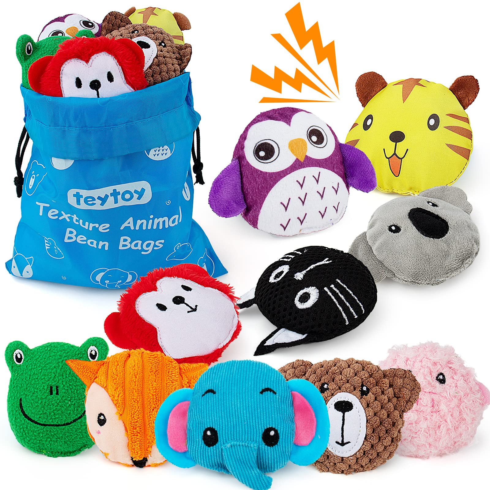 Puffs sensoriales Teytoy para niños (paquete de 10) con textura