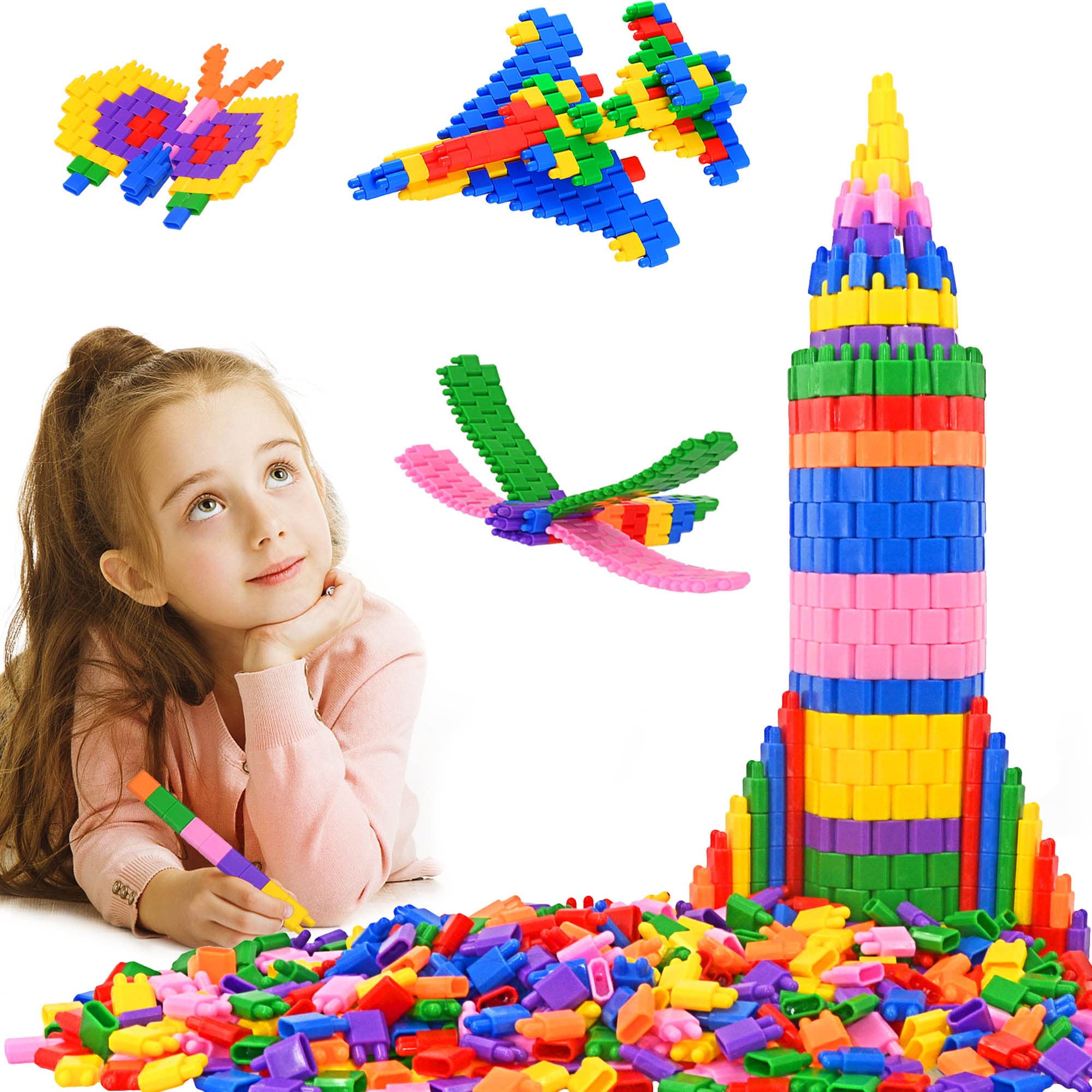 FUBAODA Juego de 600 piezas para niños, bloques de construcción