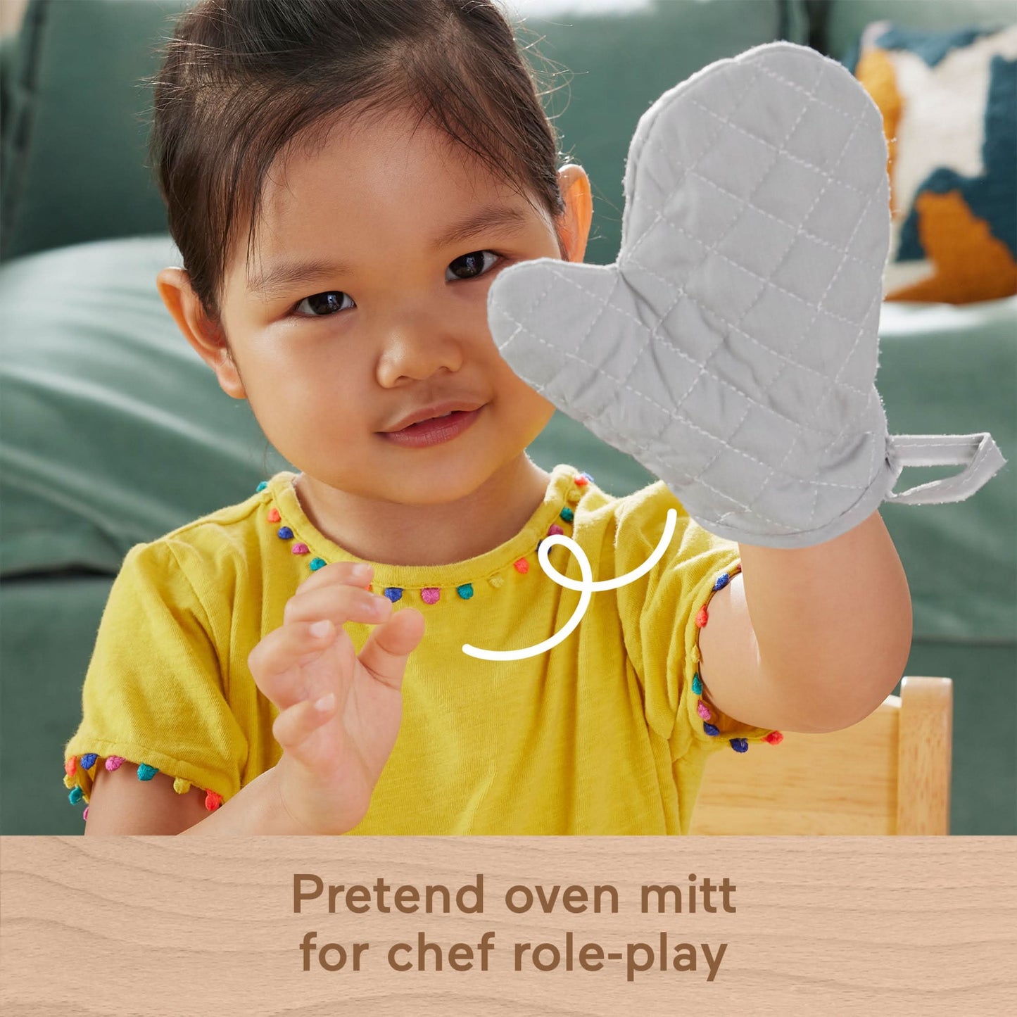 Fisher-Price Juego de ollas y sartenes de juguete de cocina de madera, 19 piezas