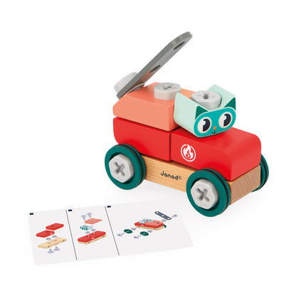 Janod - Brico'Kids - Coche para gatos - Juego de construcción infantil