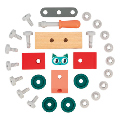 Janod - Brico'Kids - Coche para gatos - Juego de construcción infantil