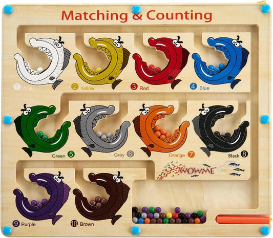 Juguete magnético educativo de laberinto de color y número