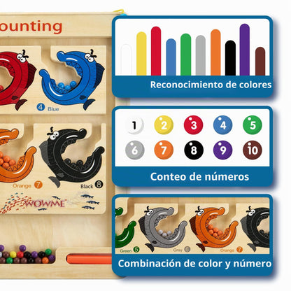 Juguete magnético educativo de laberinto de color y número