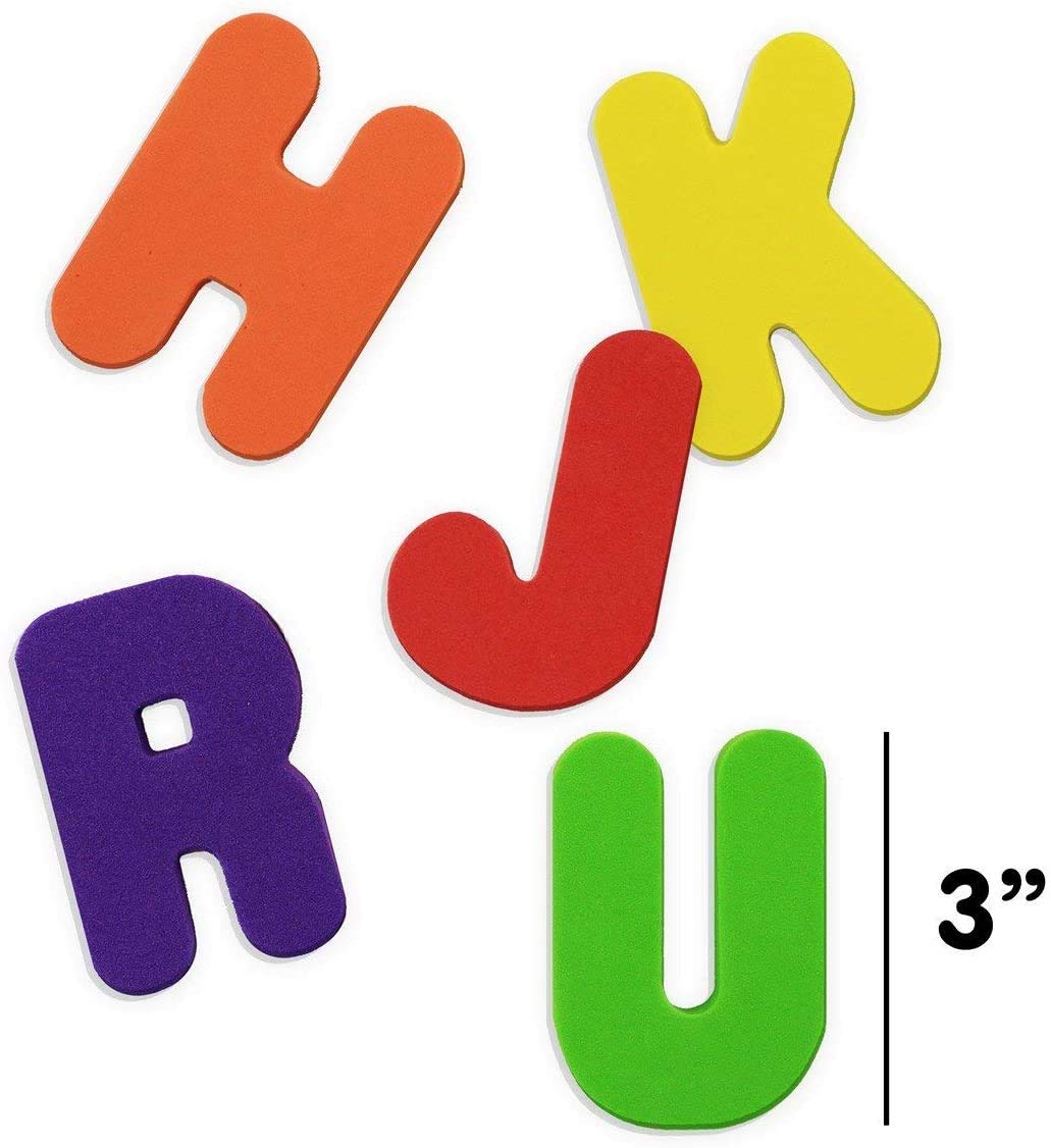 BabyBibi 36 letras y números de baño de espuma adhesivos, no tóxicos, sin BPA