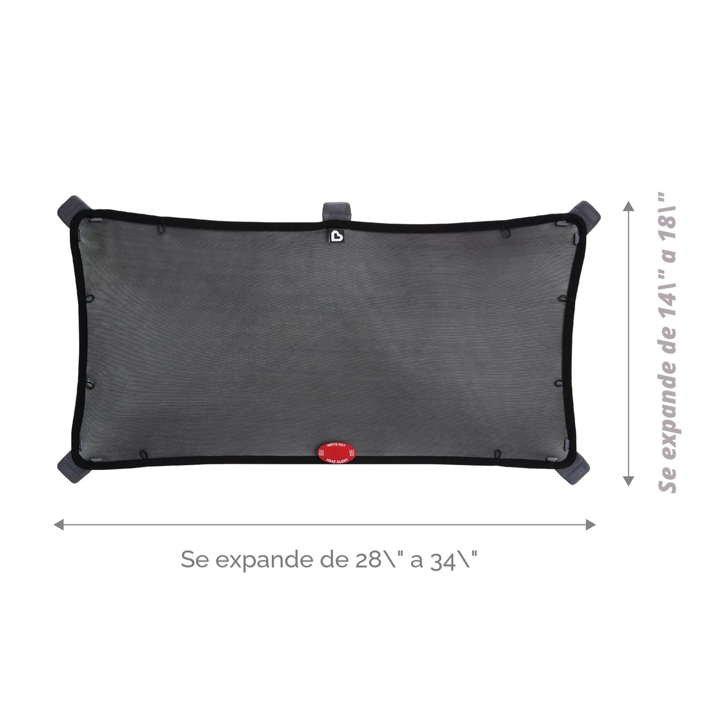 Munchkin® Brica® Parasol magnético elástico ajustable, Negro, 1 paquete