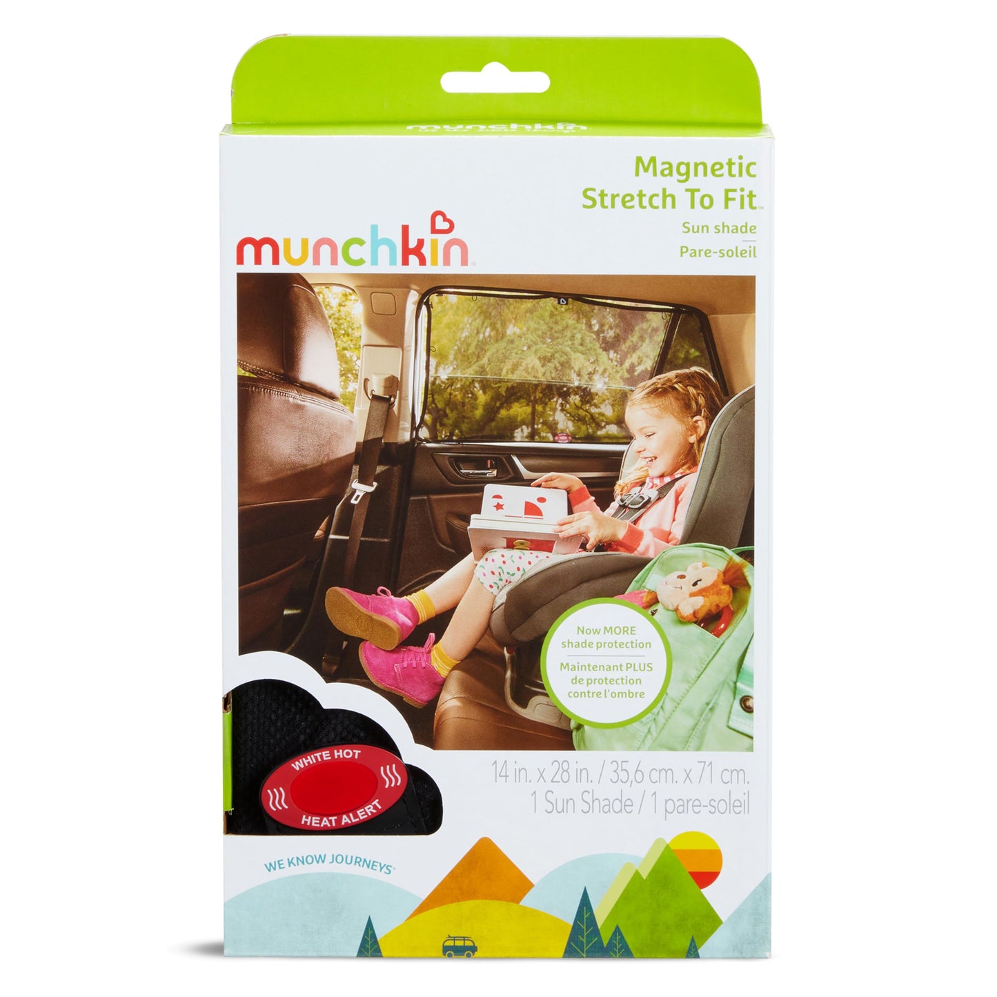 Munchkin® Brica® Parasol magnético elástico ajustable, Negro, 1 paquete