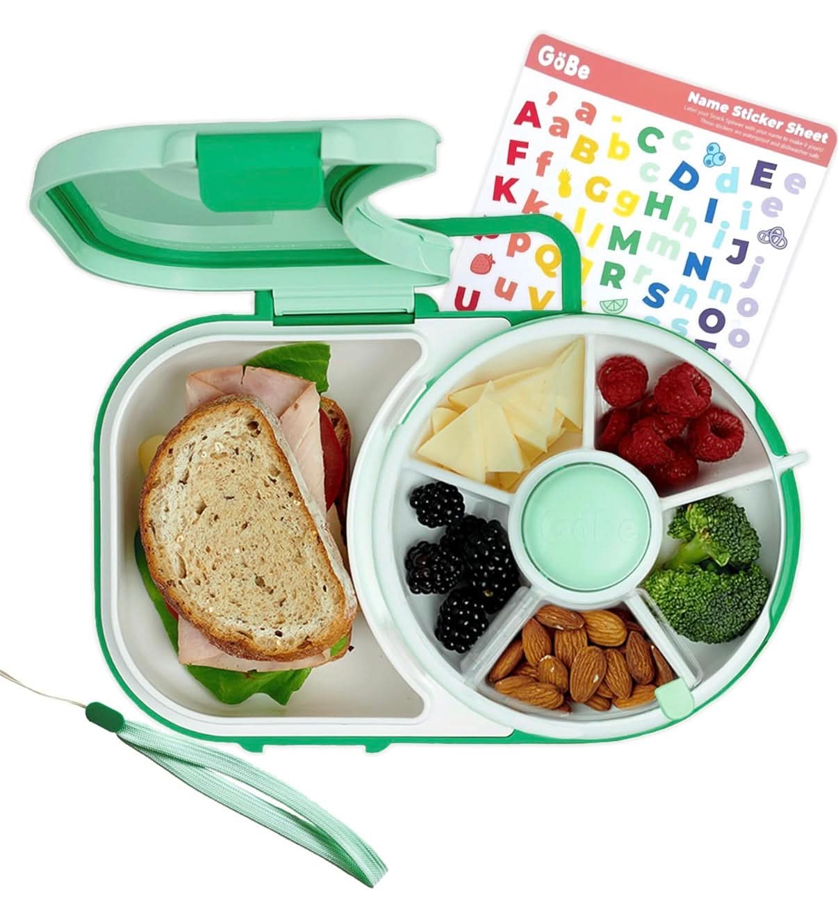 GoBe Lonchera para niños con tapa giratoria pequeña para aperitivos