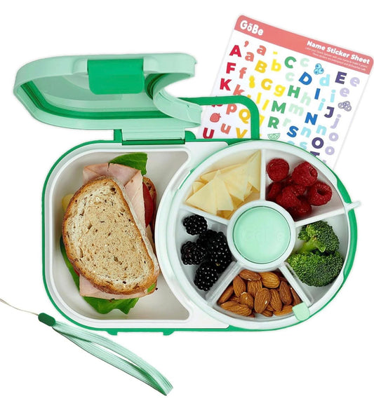 GoBe Lonchera para niños con tapa giratoria pequeña para aperitivos