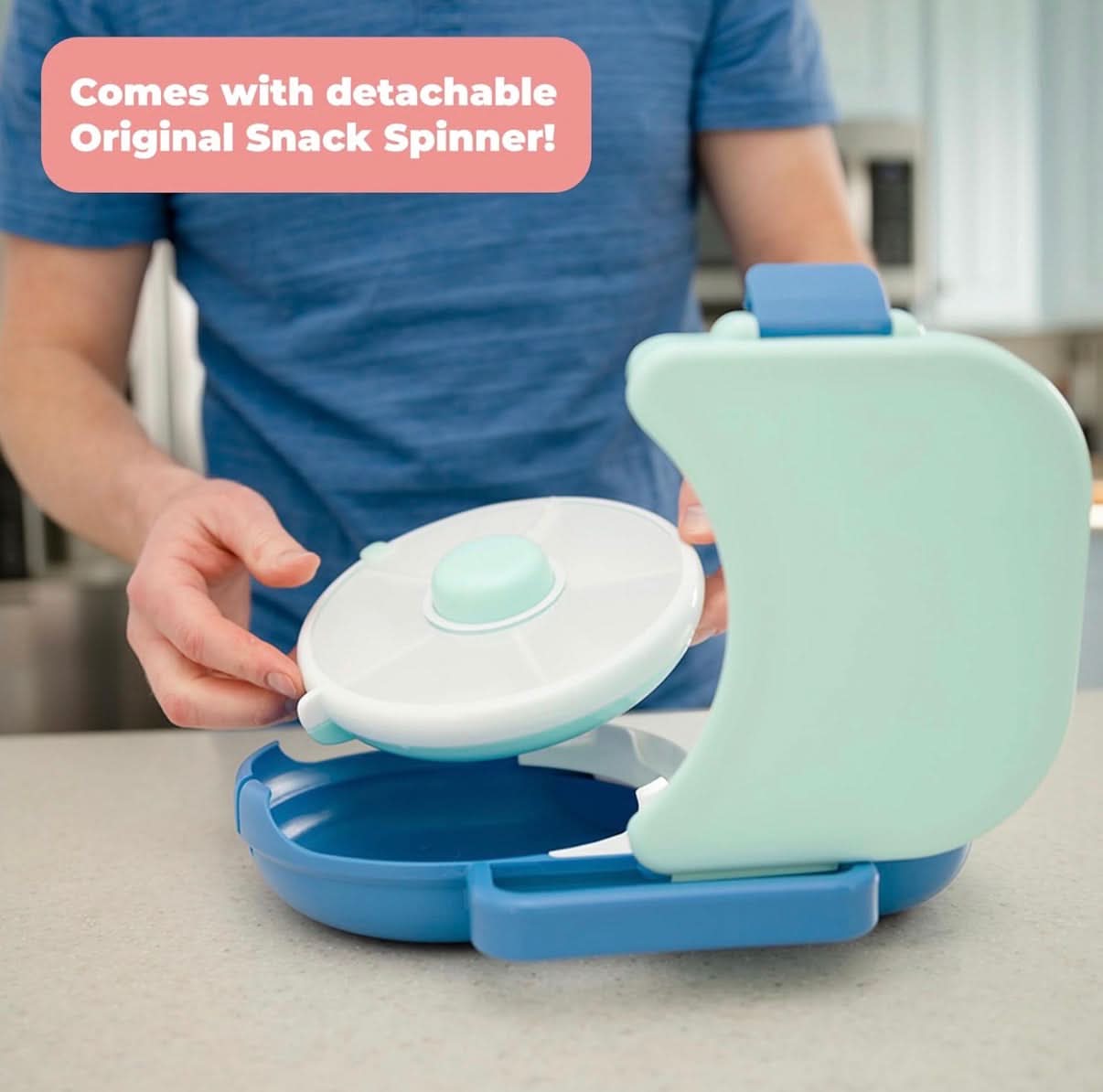 GoBe Lonchera para niños con tapa giratoria pequeña para aperitivos