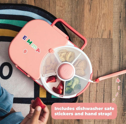 GoBe Lonchera para niños con tapa giratoria pequeña para aperitivos