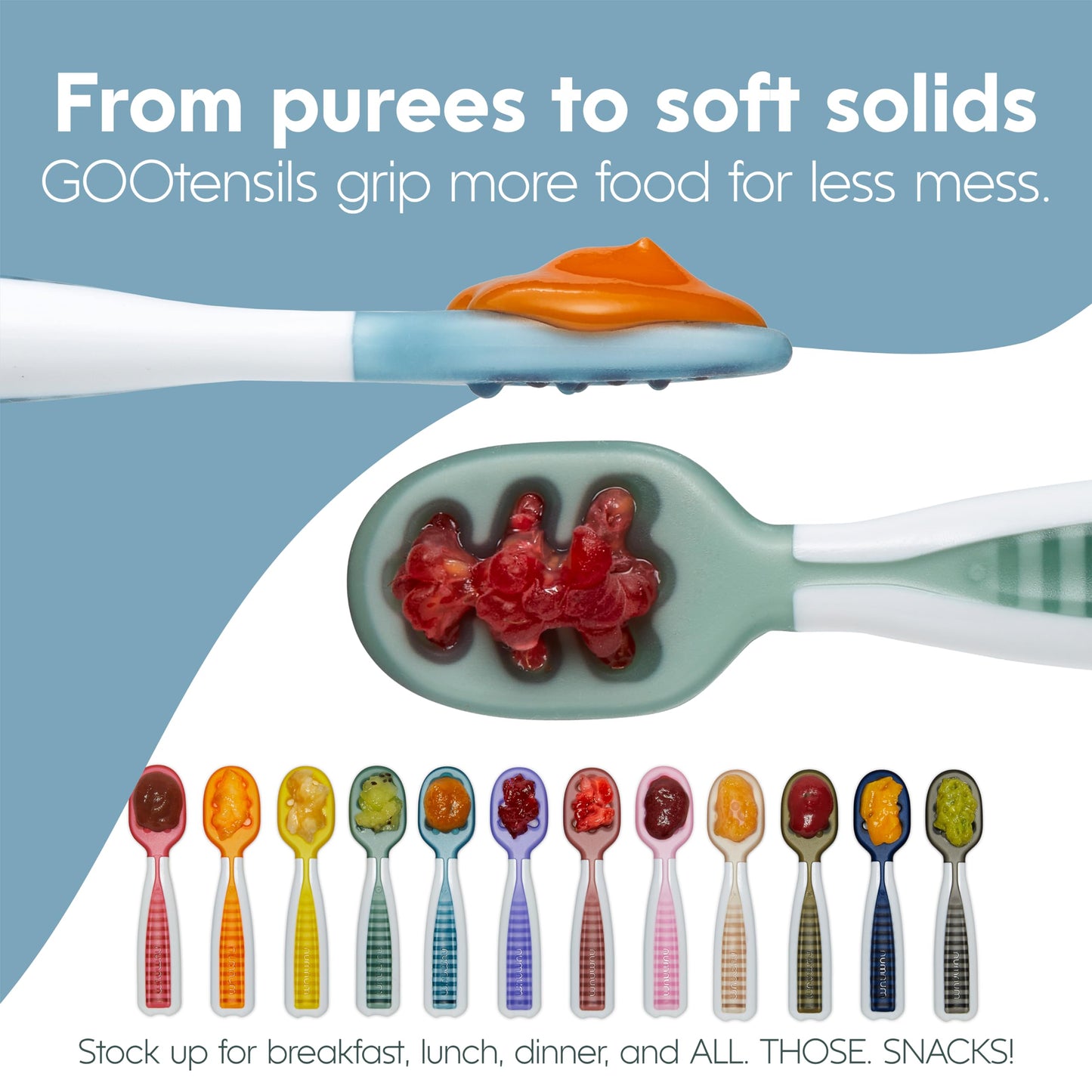 NumNum - Juego de cucharas de entrenamiento para bebés y niños a partir de 6 meses