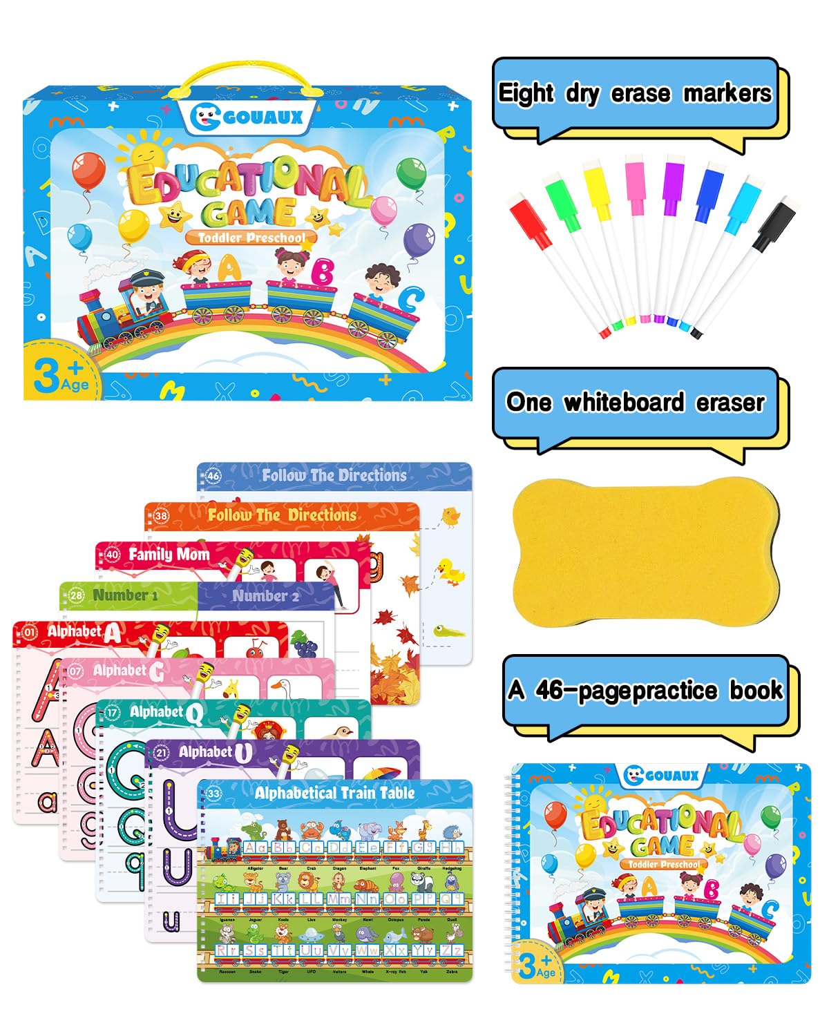 Libro actividades de aprendizaje preescolar para niños pequeños, 46 páginas