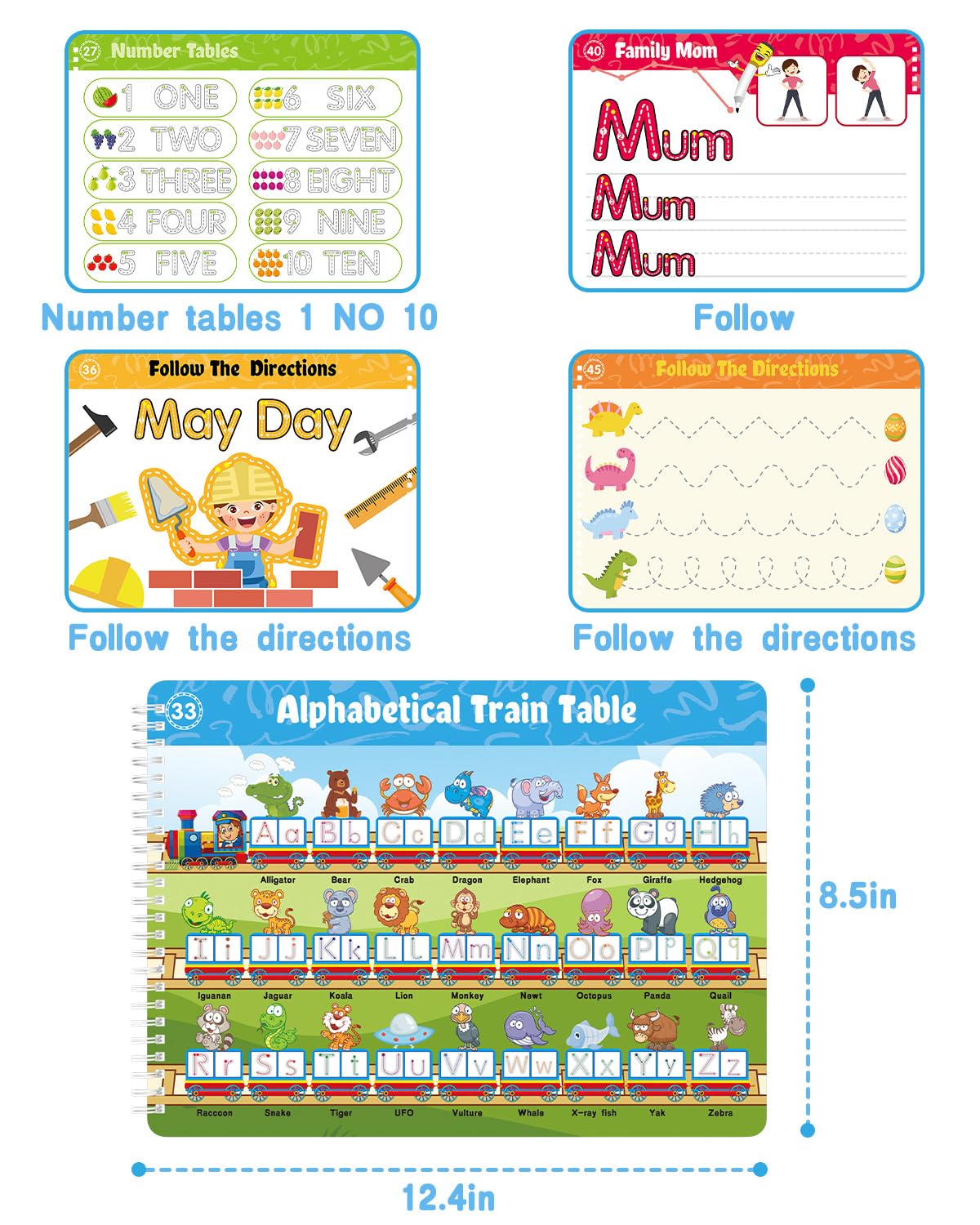 Libro actividades de aprendizaje preescolar para niños pequeños, 46 páginas