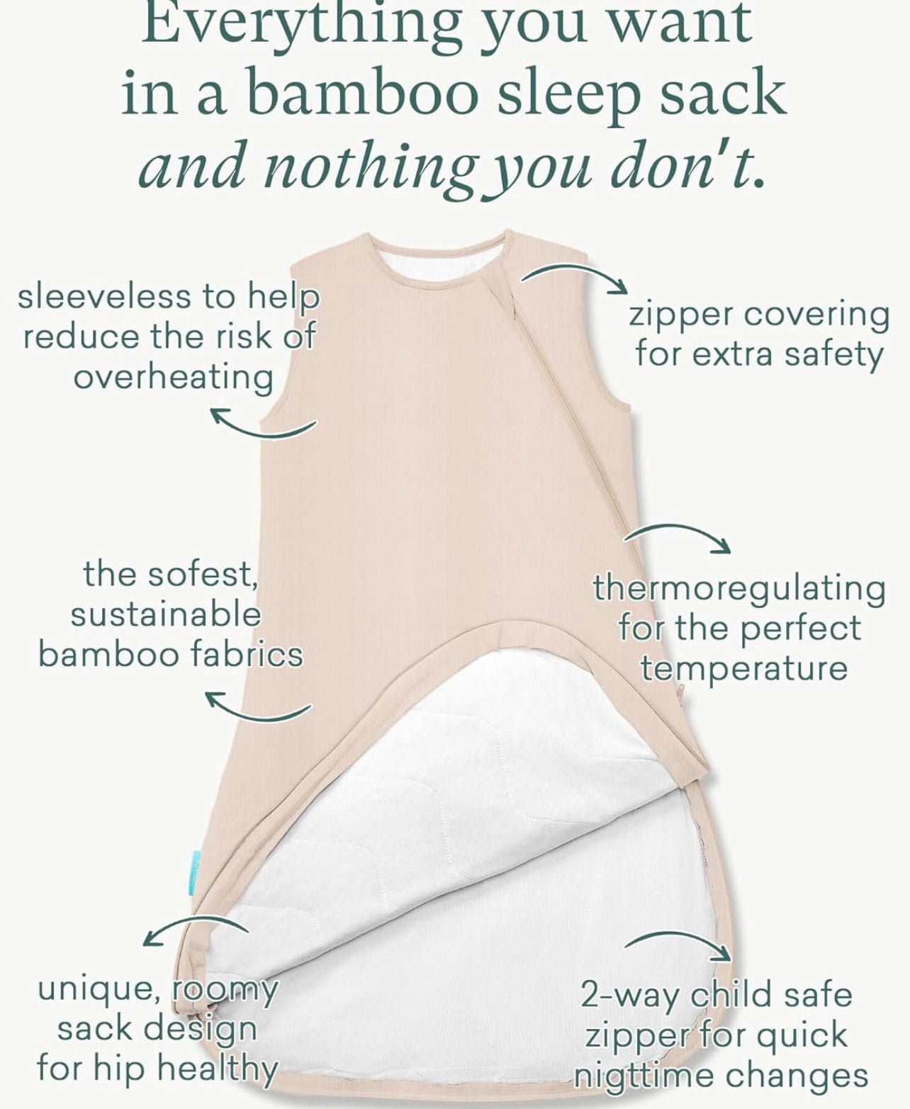 Purcomfy Saco de dormir supersuave 1.0 TOG,  de bambú 15-24 meses