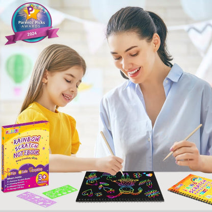 Paquete de 3 cuadernos arcoíris para rascar