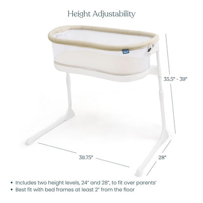 HALO® BassiNest® Lite – Moisés transpirable para bebé que se desliza sobre la cama con paredes de malla para flujo de aire y visibilidad