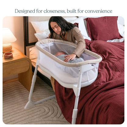 HALO® BassiNest® Lite – Moisés transpirable para bebé que se desliza sobre la cama con paredes de malla para flujo de aire y visibilidad