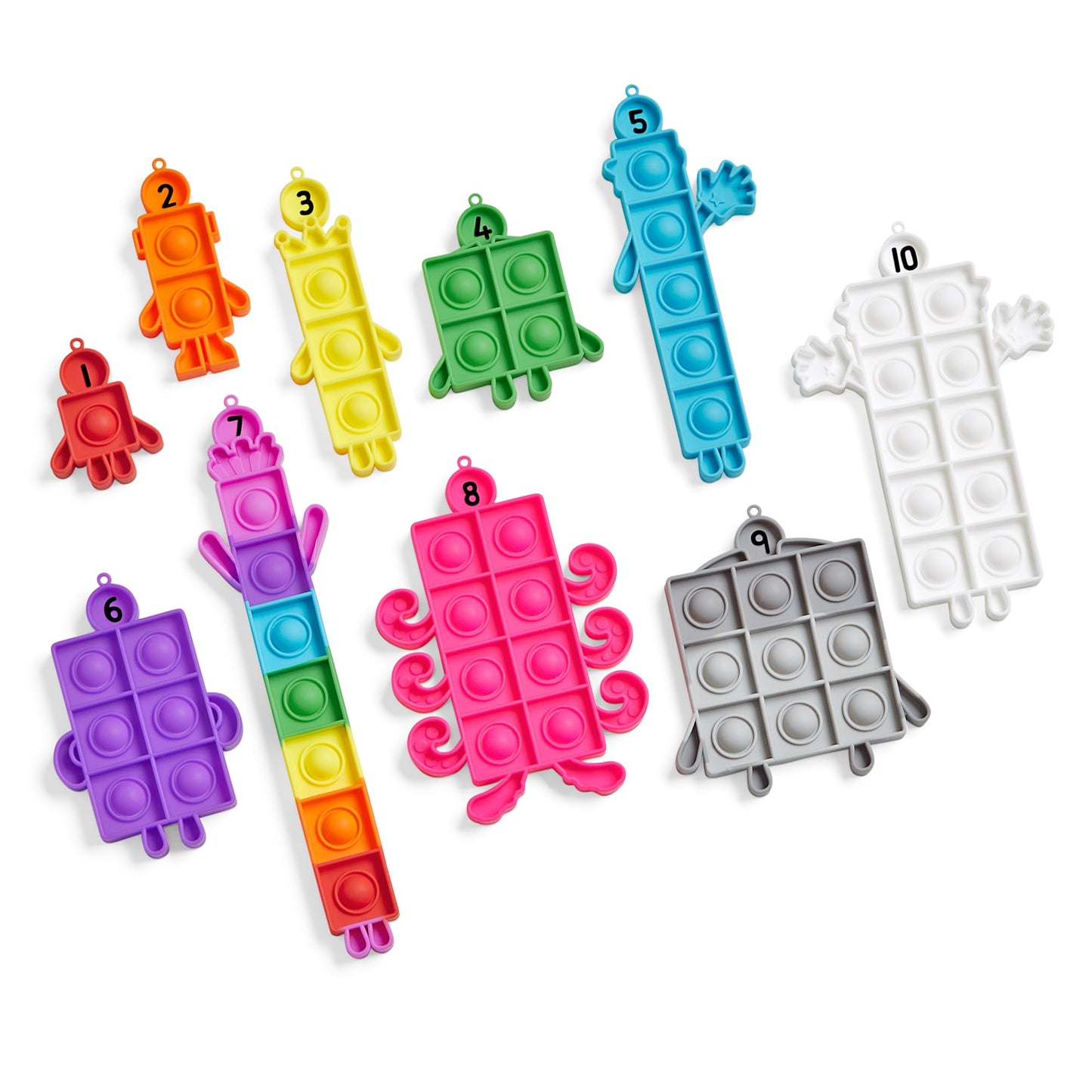 hand2mind Numberblocks - Juguetes sensoriales de burbujas para presionar