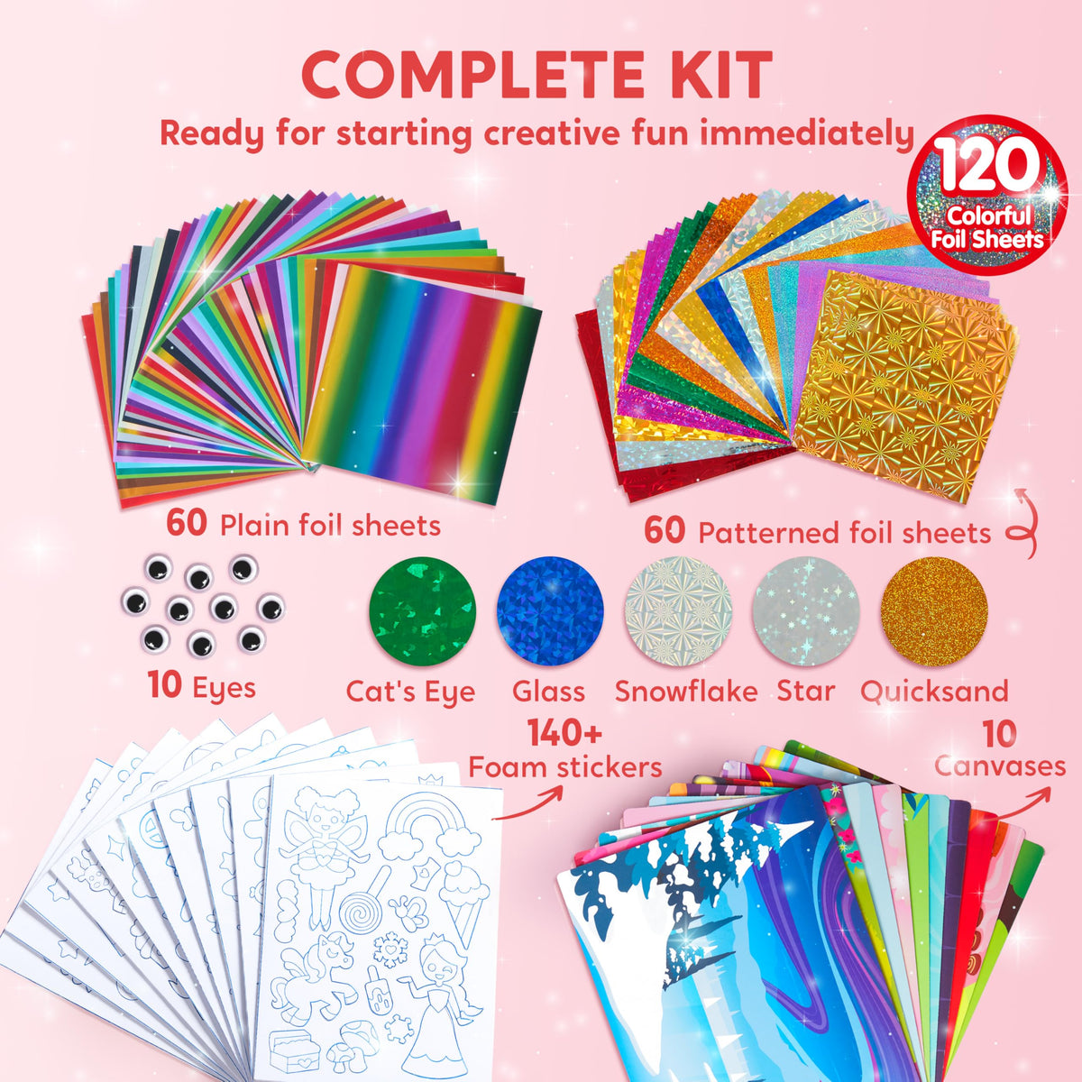 Klever Kits Kit de arte de aluminio para niños, suministros de arte y manualidades