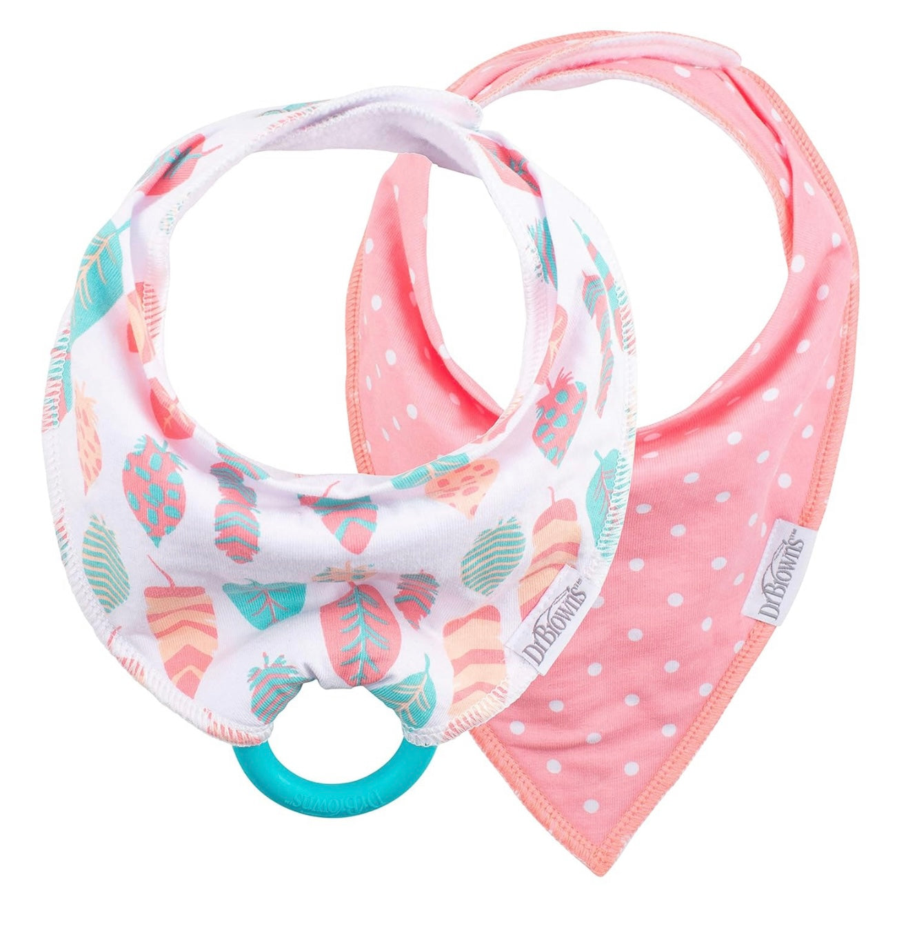 Dr. Brown's Babero de bebé súper suave y absorbente con mordedor a presión