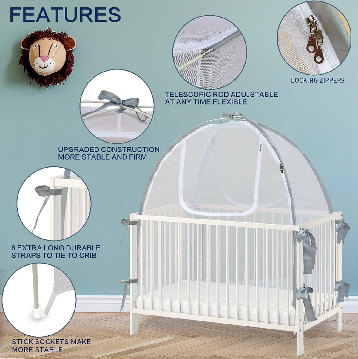Baby & Beyond Red de Seguridad para Tienda de Campaña para Cama de Bebé
