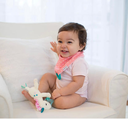 Dr. Brown's Babero de bebé súper suave y absorbente con mordedor a presión