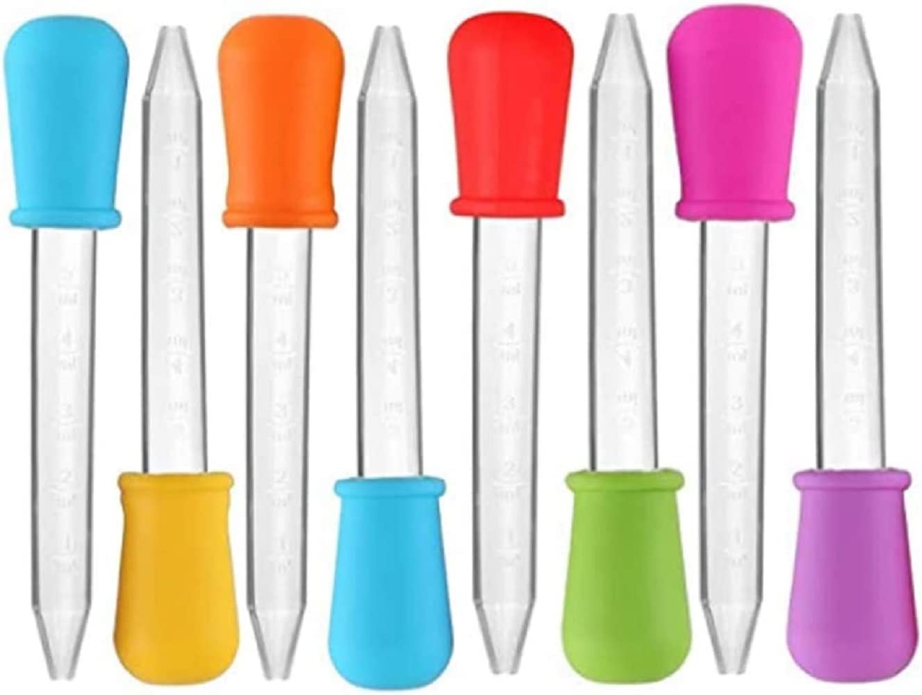 Goteros de 5 ml para líquidos, pipetas de silicona y plástico, paquete de 10