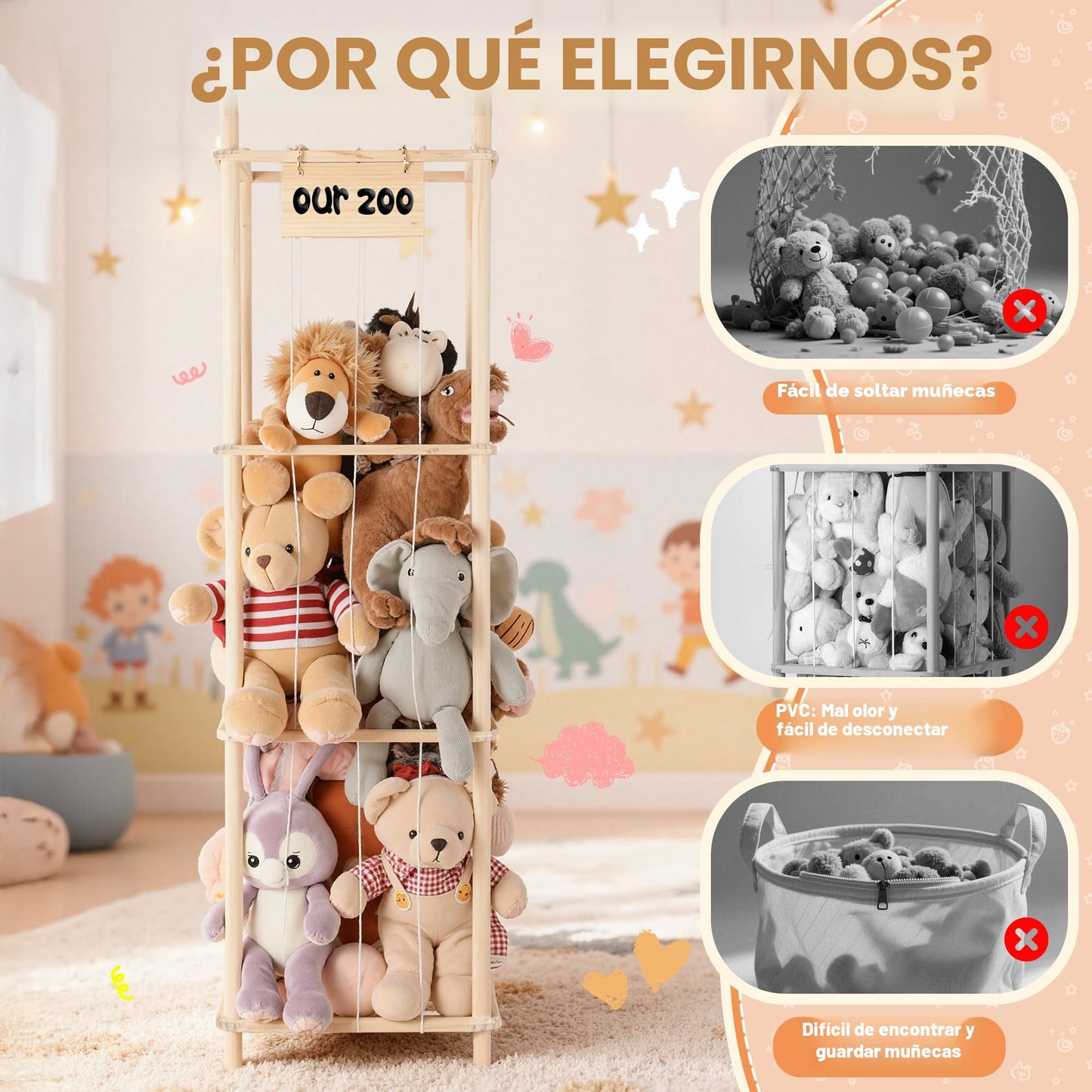 LAMU Almacenamiento de animales de peluche