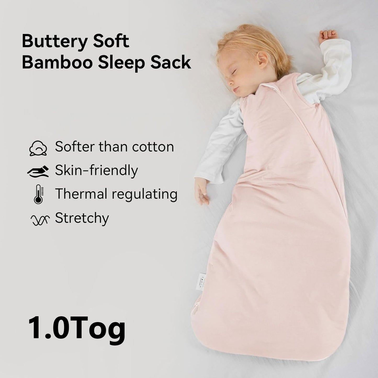 BubblePanda - Saco de Dormir de Rayón Hecho de Bambú 24-36 Meses 1.0 Tog XXL