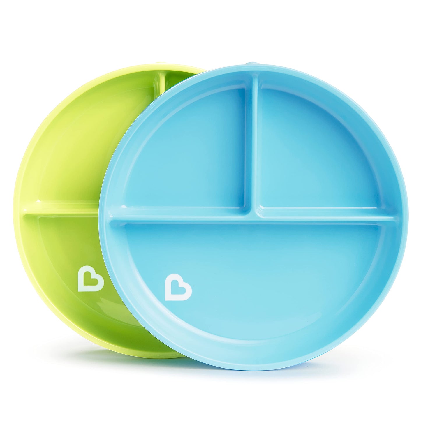 Munchkin Stay Put - Placas de succión para bebés y niños pequeños, 3 secciones divididas, azul/verde