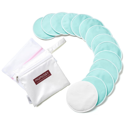 Momcozy Almohadillas reutilizables para lactancia, uso innovador de tela absorbente y 4 capas