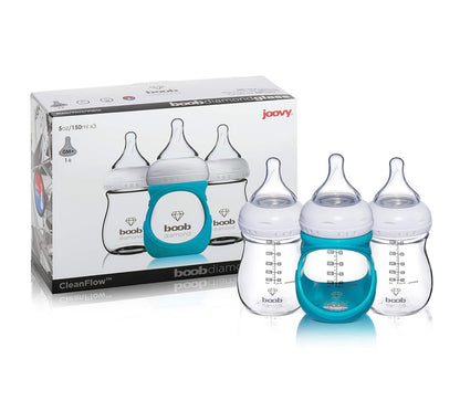 JOOVY Boob Diamond 5 onzas, 3 piezas con funda turquesa